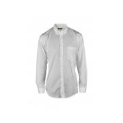 Balenciaga Oversized Vit Bomullsskjorta med Turkos Logotyp White, Herr