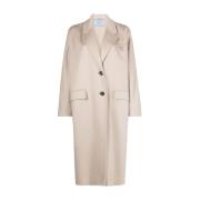 Prada Ljus Beige Cashmere Kappa med Logobroderi Beige, Dam