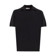 Brunello Cucinelli Sofistikerad Ribbad Bomull Polo Tröja Black, Herr