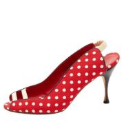 Manolo Blahnik Pre-owned Pre-owned Canvas sandaler Red, Dam