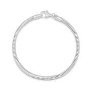 Nialaya Silver Rund Kedje Armband Gray, Herr