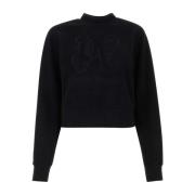 Palm Angels Svart bomullsweatshirt Black, Dam