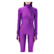 Andamane Lila Turtleneck Crop Top Purple, Dam