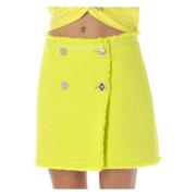 Versace Boucl Tweed Minikjol Yellow, Dam