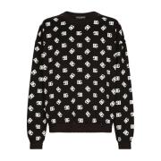Dolce & Gabbana Svart DG Monogram Sweatshirt Black, Herr