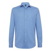 Boggi Milano Regular Fit Bomull Dobby Skjorta Blue, Herr