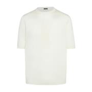 Kiton Silkes Rund Hals T-Shirt White, Herr