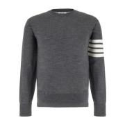 Thom Browne Stiliga Stickade Plagg Gray, Herr