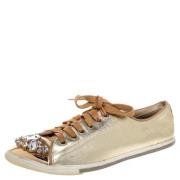 Miu Miu Pre-owned Pre-owned Laeder sneakers Yellow, Dam