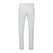 Kiton Vita Bomullsbyxor med Siden White, Herr