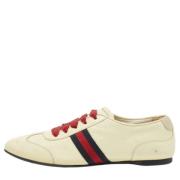 Gucci Vintage Pre-owned Laeder sneakers Beige, Dam