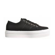 Victoria Vita Canvas Platform Sneakers Black, Dam