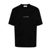 Lanvin Svart Logotyp T-shirt med Långa ärmar Black, Herr
