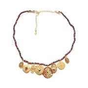 Gachon Pothier Multimedia Medalj Vävd Halsband Multicolor, Dam