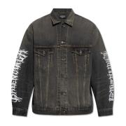 Balenciaga Jeansjacka med logotyp Black, Herr