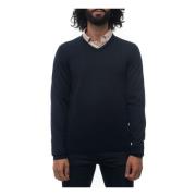 Boss Slim Fit V-Neck Pullover Blue, Herr