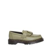 Dr. Martens Polerade släta läderloafers Green, Dam