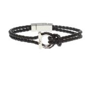 Salvatore Ferragamo Flätat armband Black, Herr