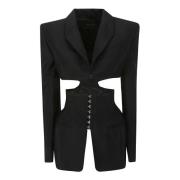 Mugler Stilfull Blazer Ve0387 Black, Dam