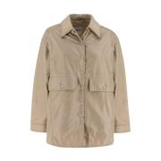 Aspesi Nylon Vadderad Blousonjacka med Stora Fickor Beige, Dam