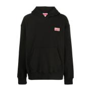 Kenzo Svart Logo-Print Hoodie Black, Herr