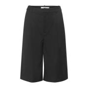 Gestuz Långa shorts med vida ben och sidofickor Black, Dam