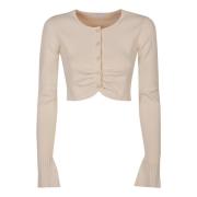 Patrizia Pepe Ivory Skin Cardigan Beige, Dam