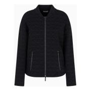 Emporio Armani Svarta Sweaters med Vattentät Dragkedja Black, Dam