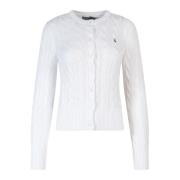 Polo Ralph Lauren Broderad Bomulls Cardigan White, Dam