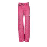 Versace Förstörda straight leg jeans Pink, Dam