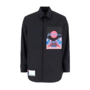 Valentino Logo Patch Skjorta Black, Herr