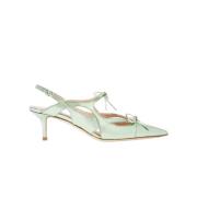 Scarosso Vågig Slingback Pumps Green, Dam