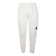 C.P. Company Fleece Sweatpants med avsmalnande ben White, Herr