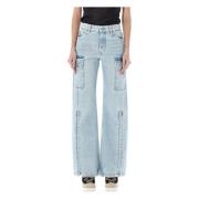 Stella McCartney Ljus Vintageblå Cargo Jeans Blue, Dam