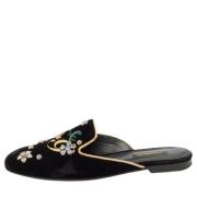 Dolce & Gabbana Pre-owned Pre-owned Sammet mules Black, Dam