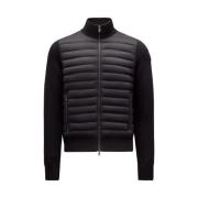 Moncler Quiltad Dun Cardigan Black, Herr