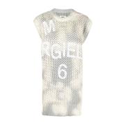 MM6 Maison Margiela Maxi Bomull T-shirt med Logodetalj Green, Dam