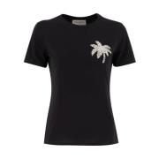 Ermanno Scervino Broderad bomull T-shirt Black, Dam