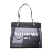Balenciaga Duty Free Shopper Väska med Läderdetaljer Black, Dam
