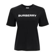 Burberry Logo Print Ekologisk Bomull T-Shirt Black, Dam