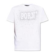 Dsquared2 T-shirt med glittrande kristaller White, Herr