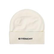 Givenchy Ull Logo Hatt med Broderad Detalj White, Unisex