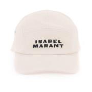 Isabel Marant Tedji Baseball Cap med broderad logotyp Beige, Dam