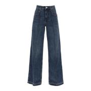 Isabel Marant Vintage Flared Jeans med Sydd Veck Blue, Dam