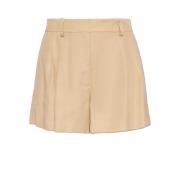 Stella McCartney Shorts med hög midja Beige, Dam