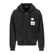 Dolce & Gabbana Re-Edition Hoodie i Tvättad Bomull French Terry Gray, ...