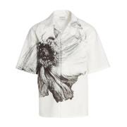 Alexander McQueen Vit Bomullsskjorta med Knappstängning White, Herr