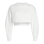 Alexander McQueen Kort Korsett Sweatshirt White, Dam
