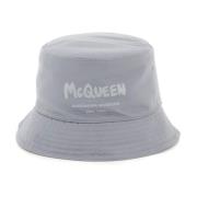 Alexander McQueen Graffiti Bucket Hat Gray, Herr