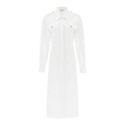 Alexander McQueen Poplin Skjortklänning med Militärinspirerat Design W...